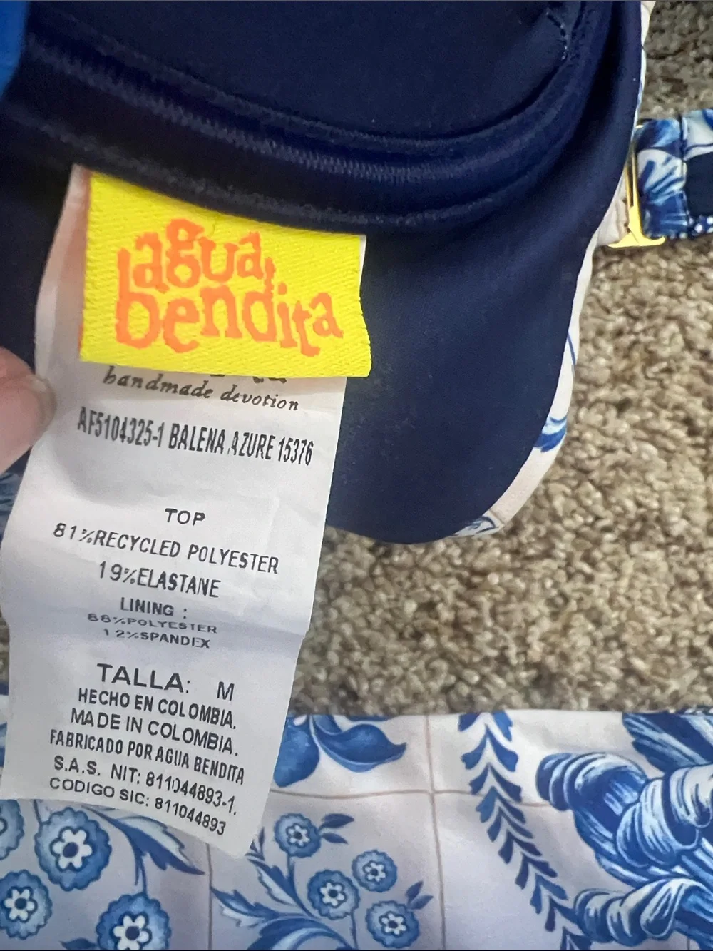 Penelope Azure Bikini Bottom and Top Agua Bendita M - Picture 3 of 3